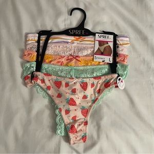 Pack of 5 thongs lace and soft variety multi color